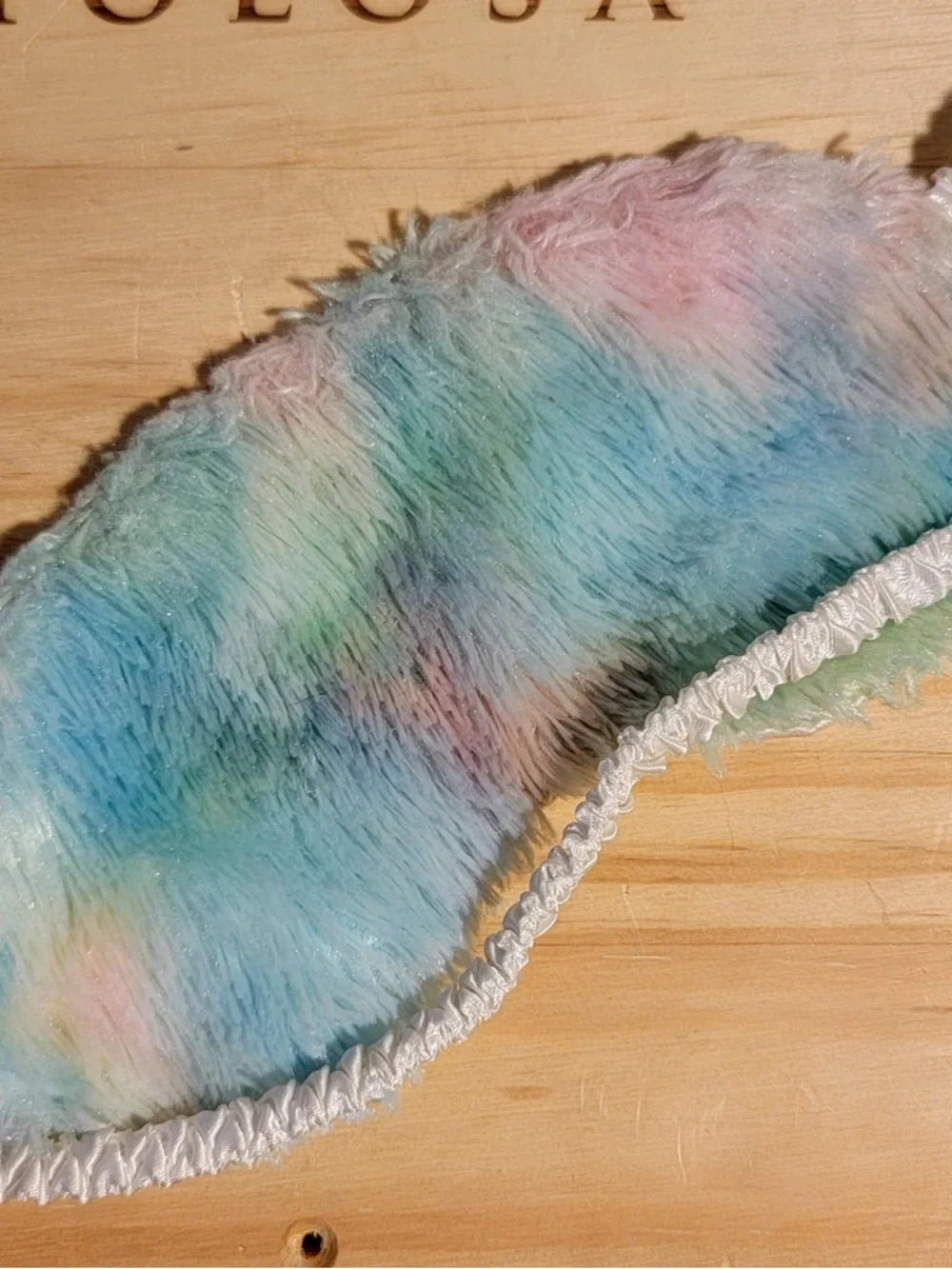 Multicolor Pastel Faux Fur Sleep Mask - Soft Comfort Eye Mask